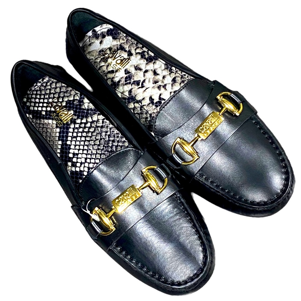 CAVALLI CLASS (by Roberto Cavalli) Black Leather Women’s Driving Moccasins